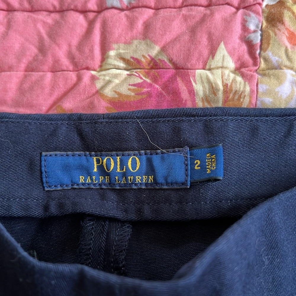 Polo Ralph Lauren Navy Blue Skinny Trousers - Size 2. Flat front, side zip. - Picture 5 of 6